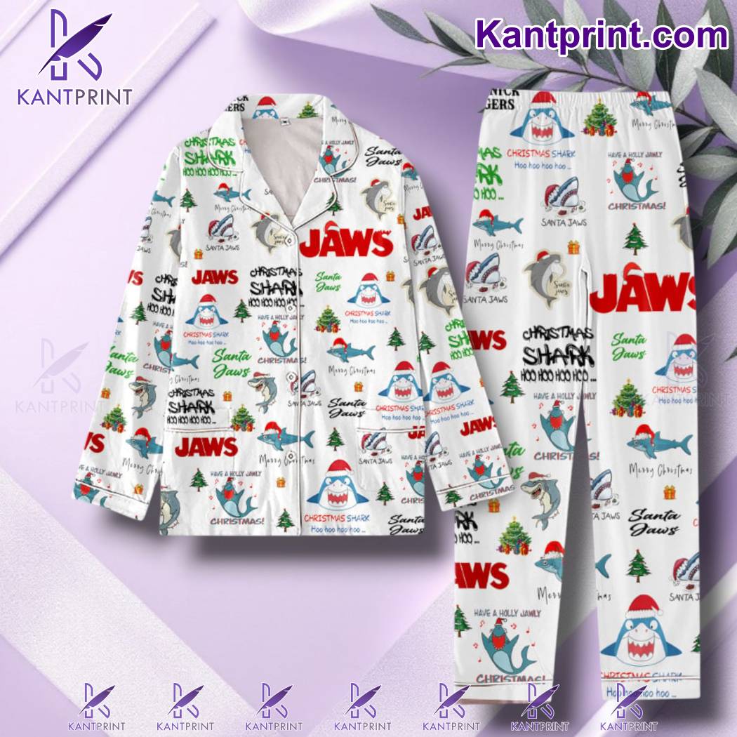Jaws Christmas Shark Button Pajamas Set-a sJfz1Vg