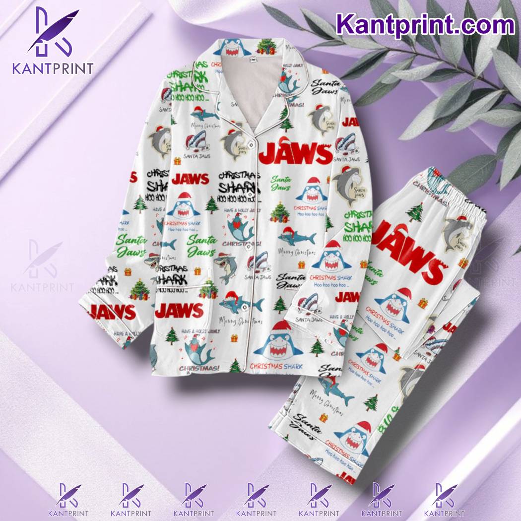 Jaws Christmas Shark Button Pajamas Set VHmSGqs