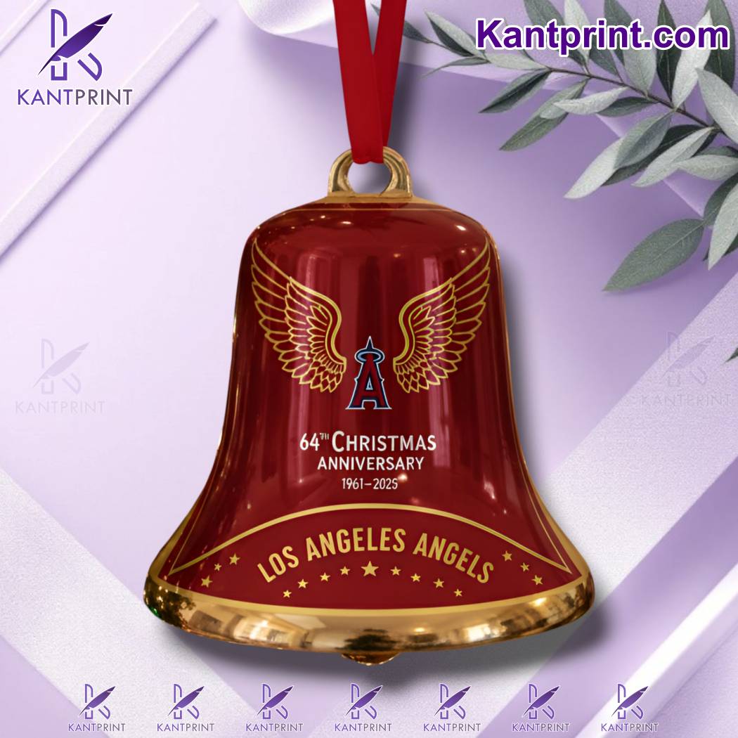 Los Angeles Angels 64th Anniversary 1961-2025 Christmas Bell Ornament R45YH0X