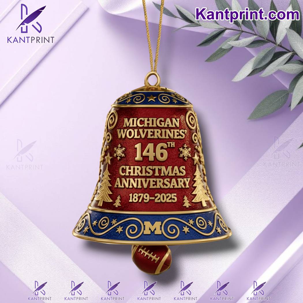 Michigan Wolverines 146th Anniversary Christmas Bell Ornament 6DNsglW
