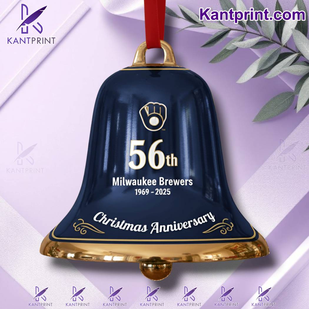 Milwaukee Brewers 56th Anniversary Christmas Bell Ornament gNkTyhb