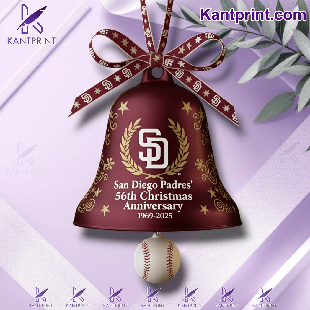 San Diego Padres 56th Anniversary Christmas Bell Ornament D2sGKte