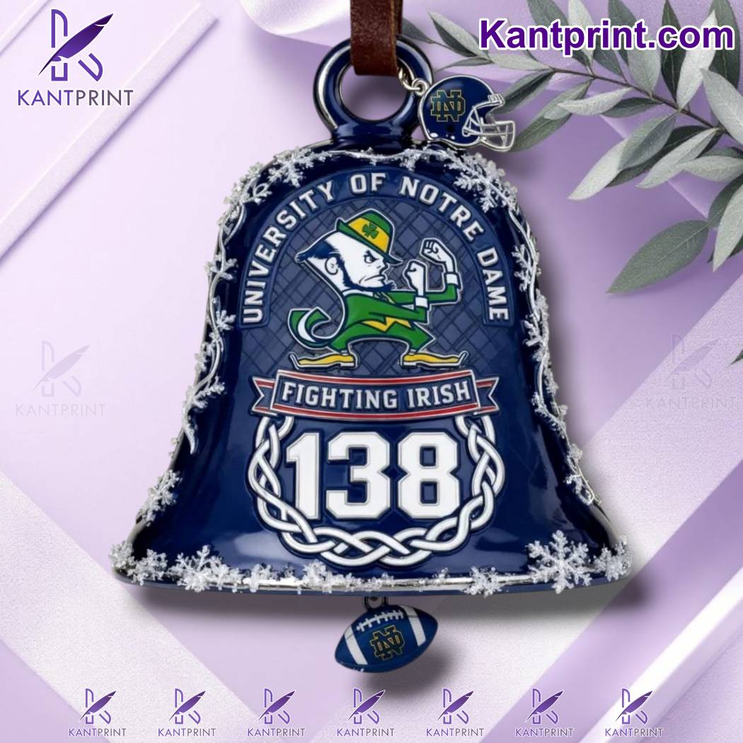 University Of Notre Dame Fighting Irish 138th Anniversary Christmas Bell Ornament EaN3HRu