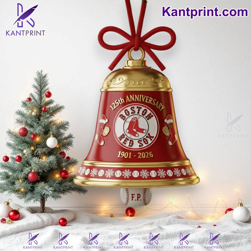 Boston Red Sox 125th Anniversary 1901-2026 Christmas Bell Ornament VlvimLW
