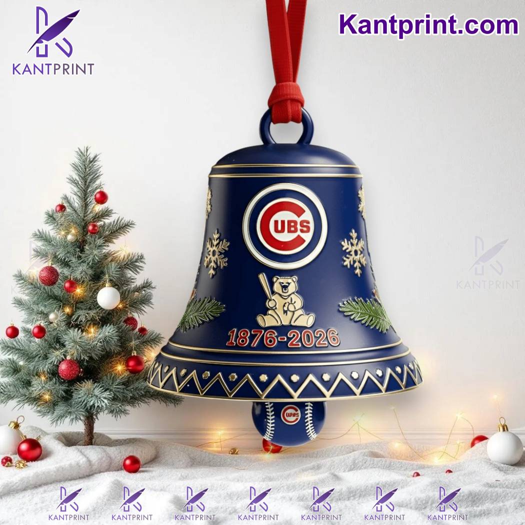 Chicago Cubs 1876-2025 Christmas Bell Ornament CXWB2HF