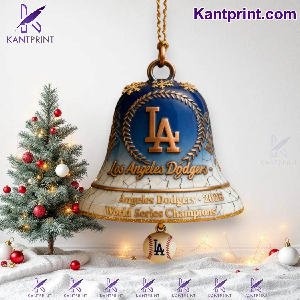 Los Angeles Dodgers 2025 World Series Champions Christmas Bell Ornament jLe84O9